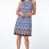 Blue Petite Tribal Print Halterneck Shift Dress -Outlet Modi Qube Store af63ffab 714f 45b9 a1cf ac88feed7631