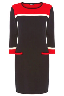 Red Colour Block Knitted Dress -Outlet Modi Qube Store b0a796cc 8a41 4411 96af 6369ae19507c