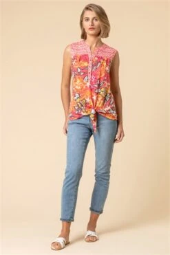 Blue Paisley Print Tie Detail Shirt -Outlet Modi Qube Store b1346136 6637 4a13 bf78 9b35e88d4270