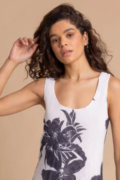 White Floral Print Layered Fit & Flare Dress -Outlet Modi Qube Store b1af47c6 aa99 41d0 bbdf 2fd6ed440de0