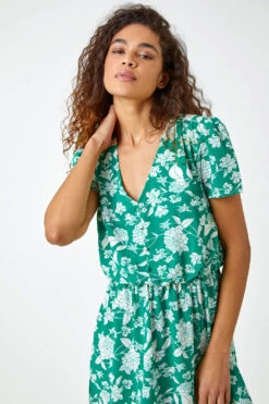 Green Floral Button Through Midi Dress 10 Green Floral Button Through Midi Dress -Outlet Modi Qube Store b1ee1114 84fc 40f1 a10f ddc8b25fd5f2