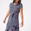 Navy Ditsy Floral Print Jersey Dress -Outlet Modi Qube Store b32803bb 8724 4ebc a15a 49460486f2fd