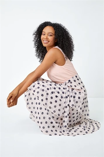 White Petite Pleat Front Polka Dot Top 4 White Petite Pleat Front Polka Dot Top - Image 2