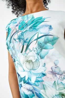 Navy Petite Premium Stretch Floral Shift Dress -Outlet Modi Qube Store b6e80c05 b691 4abf 8062 e4a2f5f5add3