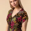 Multi Floral Print Button Through Dress