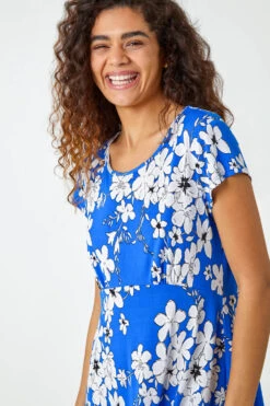 Royal Blue Textured Floral Print Tea Dress 10 Royal Blue Textured Floral Print Tea Dress -Outlet Modi Qube Store bb52226d 343a 427f 90e6 d797cee18fcb