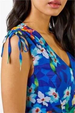 Blue Sleeveless Floral Print Maxi Dress 10 Blue Sleeveless Floral Print Maxi Dress -Outlet Modi Qube Store be16bd22 c380 4949 963f 06f03fdae720