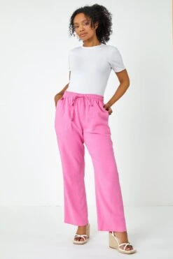 Pink Petite Wide Leg Linen Blend Trouser 10 Pink Petite Wide Leg Linen Blend Trouser -Outlet Modi Qube Store c020e25c 0add 453e 8b3f 67e42fdee73c
