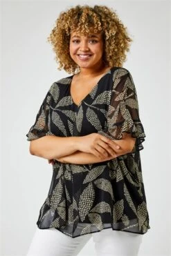 Purple Curve Leaf Print Stretch Top 12 Purple Curve Leaf Print Stretch Top -Outlet Modi Qube Store c120d9ec 4a59 408a a7e0 0ddf70c3e48a