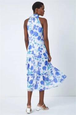 Blue Animal Print Halter Neck Midi Dress 9 Blue Animal Print Halter Neck Midi Dress -Outlet Modi Qube Store c1277722 4520 4092 a462 7565f3df713b