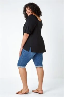 Black Curve Lace Trim Bardot Top -Outlet Modi Qube Store c1e85d3c 9ce6 4e5e b08f b655572b9482