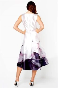 Black Sleeveless Marble Print Dress