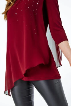 Wine Embellished Chiffon Overlay Top -Outlet Modi Qube Store c44789ff 2180 497b 98a6 04303f7ed5c4