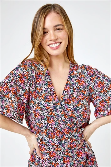 Ivory Petite Floral Print Maxi Dress 6 Ivory Petite Floral Print Maxi Dress - Image 4