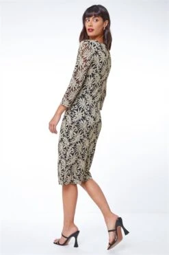 Wine Paisley Lace Swing Dress