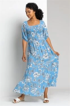 Turquoise Petite Floral Stretch Tiered Maxi Dress 9 Turquoise Petite Floral Stretch Tiered Maxi Dress -Outlet Modi Qube Store c65d2bf9 820a 4b90 aab8 8fe0dc2ed394