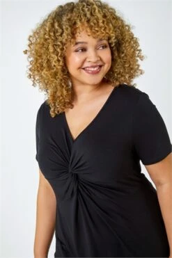 Black Curve Pom Pom Trim Stretch Bardot Top -Outlet Modi Qube Store c871144b 6828 44a1 b04a 5a1cbcb8eea7