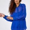 Royal Blue Textured Spot Button Up Blouse 2 Royal Blue Textured Spot Button Up Blouse -Outlet Modi Qube Store c93b0ae4 5887 4b76 b960 c22162bb599c