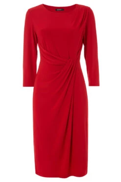 Red 3/4 Sleeve Twist Waist Dress -Outlet Modi Qube Store cb58d3fa 9df1 40bf 86e5 f4f183c333a9