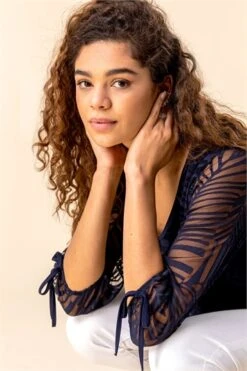 Black Overlay Stretch Burnout Print Top -Outlet Modi Qube Store cc9fdc48 66c7 41f5 be60 142dd5bf02f2