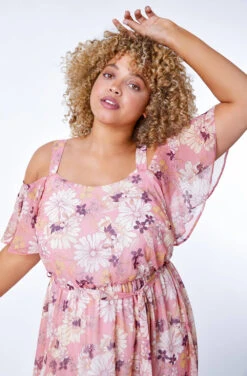 Pink Curve Floral Print Cold Shoulder Maxi Dress 9 Pink Curve Floral Print Cold Shoulder Maxi Dress -Outlet Modi Qube Store d0252b54 6a8e 4bb3 9798 665730676966