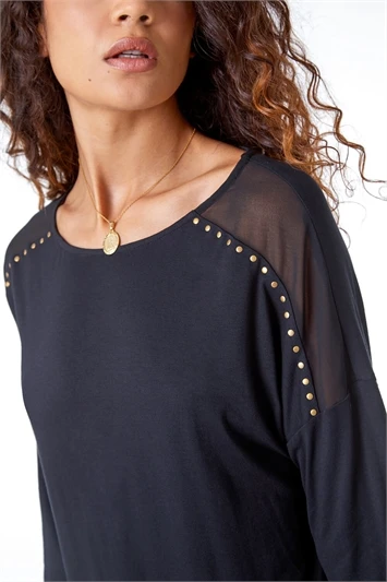 Grey Circle Print Asymmetric Hem Top 4 Grey Circle Print Asymmetric Hem Top - Image 2