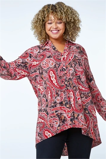 Black Curve Geometric Print Shirt 5 Black Curve Geometric Print Shirt - Image 3