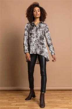 Coffee Animal Print Swing Stretch Top 9 Coffee Animal Print Swing Stretch Top -Outlet Modi Qube Store d2116f96 2c2f 41f3 84f3 871eb34f1a0e