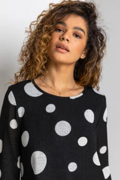 Black Spot Print Layered Asymmetric Tunic Top -Outlet Modi Qube Store d4e4613b e059 455b 9967 06c6b0aa08d0