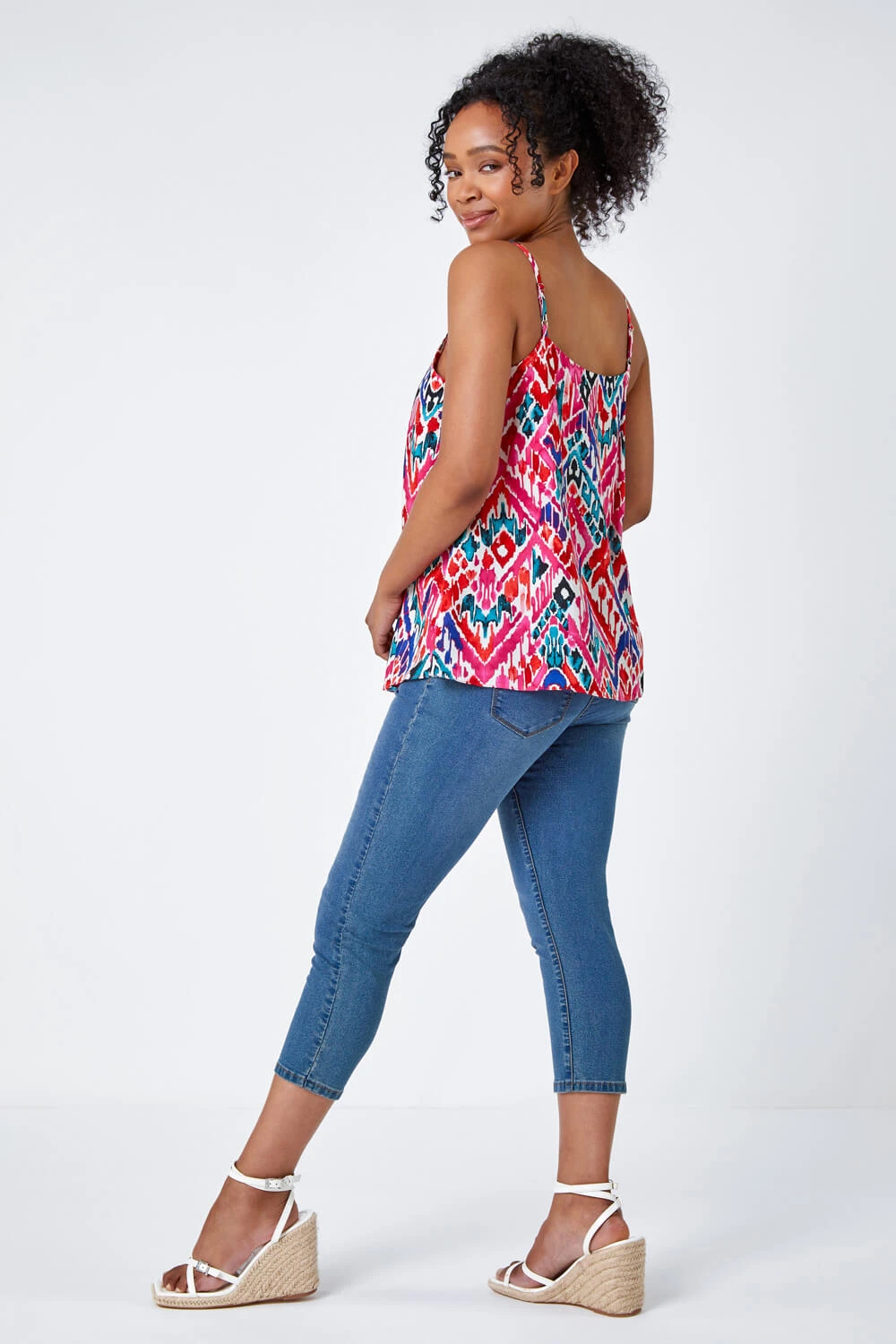 Pink Petite Aztec Print Vest Top 5 Pink Petite Aztec Print Vest Top - Image 3