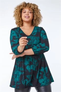 Green Curve Abstract Print Slouch Top -Outlet Modi Qube Store d9ace066 c6ef 4dc6 840e 9b6c138931cc