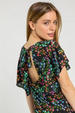 Black Petite Ditsy Floral Print Maxi Dress -Outlet Modi Qube Store d9ddec23 6597 412c 816d 6dc3e37f1862