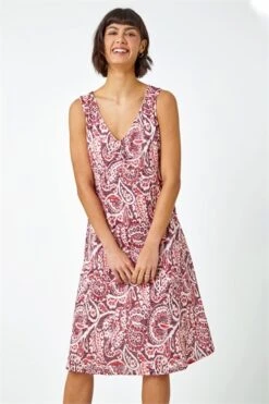 Light Pink Sleeveless Floral Midi Stretch Dress -Outlet Modi Qube Store dd0fe6fc fffd 413c ac22 21c9f81992bd