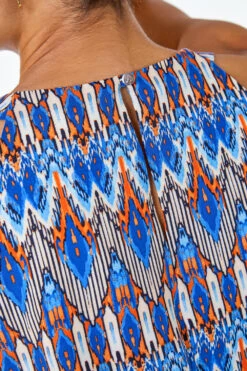 Blue Petite Tribal Print Halterneck Shift Dress -Outlet Modi Qube Store de483972 0b6b 4de5 83c1 140dc7a789e1