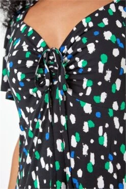 Black Petite Spot Print Stretch T-Shirt -Outlet Modi Qube Store df7ebb48 b524 441f 9134 e24335beb411