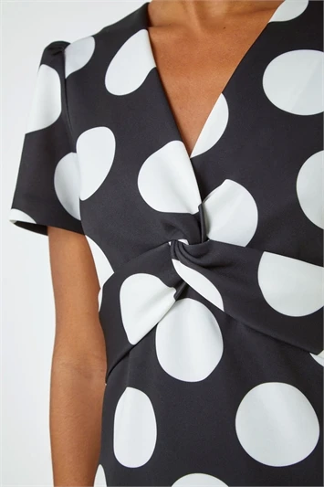 Ivory Spot Bow Detail Blouson Top 3 Ivory Spot Bow Detail Blouson Top