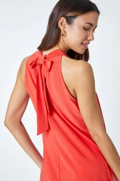 Coral Tie Back Halter Neck Trim Detail Stretch Top -Outlet Modi Qube Store e3be97ff 2aa5 414b a7a3 e9c472d18e96