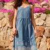 Denim Sleeveless Cotton Embroidered Midi Dress 1 Denim Sleeveless Cotton Embroidered Midi Dress -Outlet Modi Qube Store e668413e 2e32 4e20 baf7 161c04e1af0e