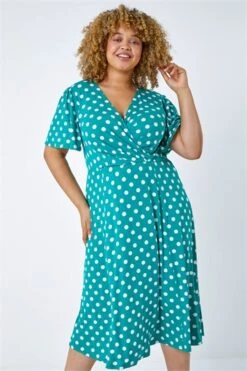 Navy Curve Stretch Waist Midi Dress