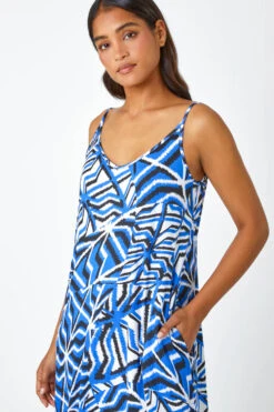 Blue Abstract Print Pocket Midi Dress 10 Blue Abstract Print Pocket Midi Dress -Outlet Modi Qube Store ee1cb63d e303 477d 826e 9baaac12ca9f
