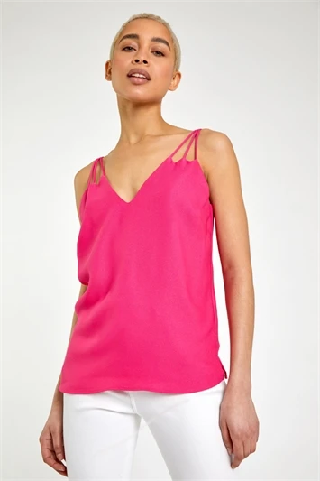 Light Pink Textured Spot Frill Detail Cami Top 5 Light Pink Textured Spot Frill Detail Cami Top - Image 3