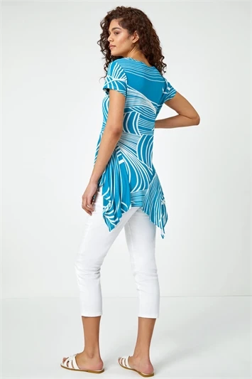 Blue Cotton Oversized Floral Tunic Top 5 Blue Cotton Oversized Floral Tunic Top - Image 3