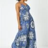 Navy Petite Floral Print Tiered Maxi Dress -Outlet Modi Qube Store f0a3ff7c 447a 4009 9af2 fd18dd3ec0fd