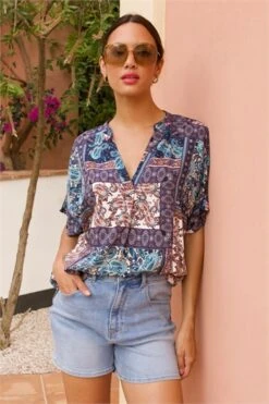 Orange Paisley Print Button Detail Top -Outlet Modi Qube Store f0fc5fe1 1133 4940 819d 6b470eebae97