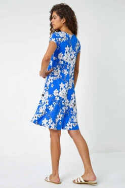 Royal Blue Textured Floral Print Tea Dress 9 Royal Blue Textured Floral Print Tea Dress -Outlet Modi Qube Store f2c692d4 4fbc 4264 b6c5 8d46c7ba0b04