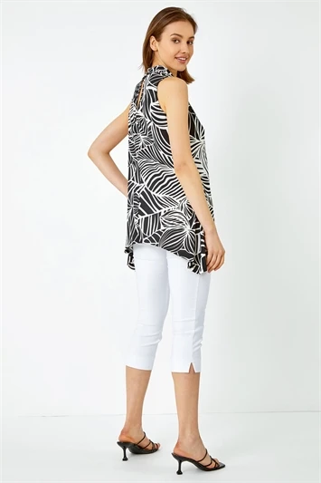 Black Metallic Leaf Print Dress 5 Black Metallic Leaf Print Dress - Image 3