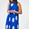 Royal Blue High Neck Spot Pleated Swing Dress 2 Royal Blue High Neck Spot Pleated Swing Dress -Outlet Modi Qube Store f649871a b512 4242 a7c5 49632d7381b7