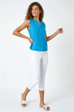 Turquoise Longline Button Detail Tunic Top -Outlet Modi Qube Store f8e0bc8a c835 4806 b269 ea86194d4473