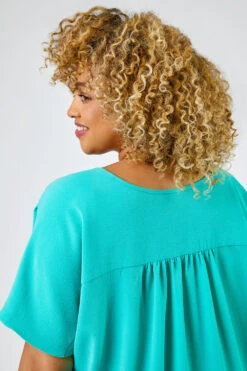 Mint Curve Plain Yoke Detail Swing Top -Outlet Modi Qube Store f90cbad6 9daa 4b30 bfd1 8cd84597b919