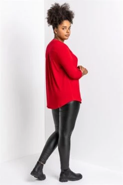 Red Curve Spot Print Peplum Top -Outlet Modi Qube Store f9bf4e27 bb5a 4a20 bfbc e47c4d4e5ecd